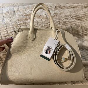 Brand New Italian Leather Anna Paola Suede
Satchel cream bag shoulder strap